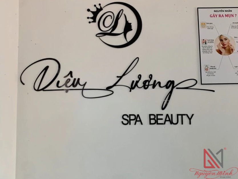 chữ nổi mica spa cho Diệu Lương