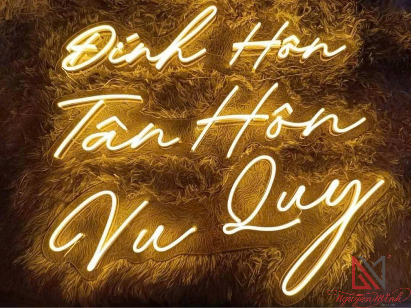 Thi công đèn led neon sign cho tân hôn