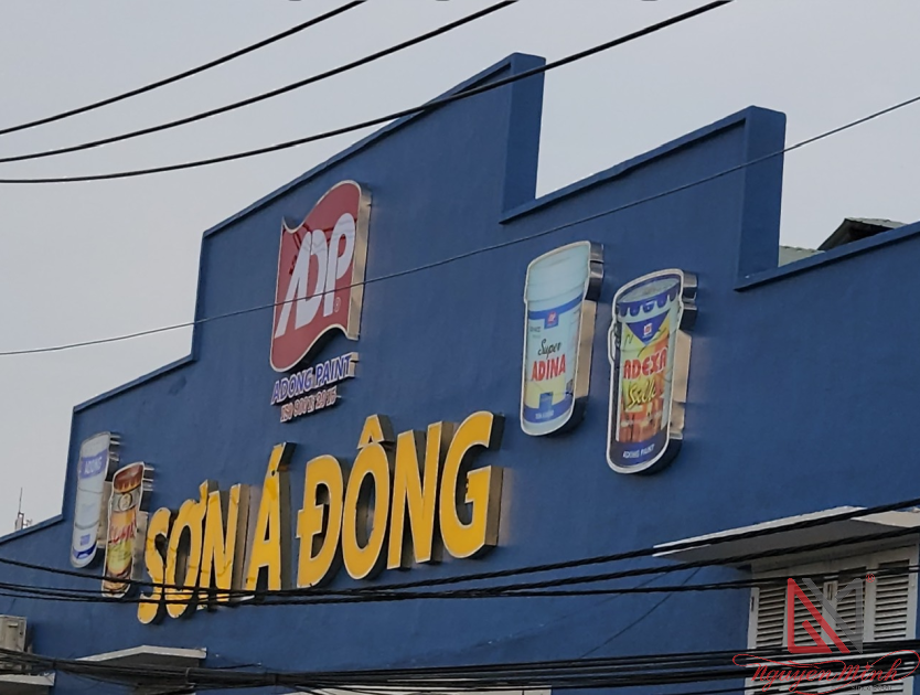 Công trình thi công bảng hiệu sơn á đông